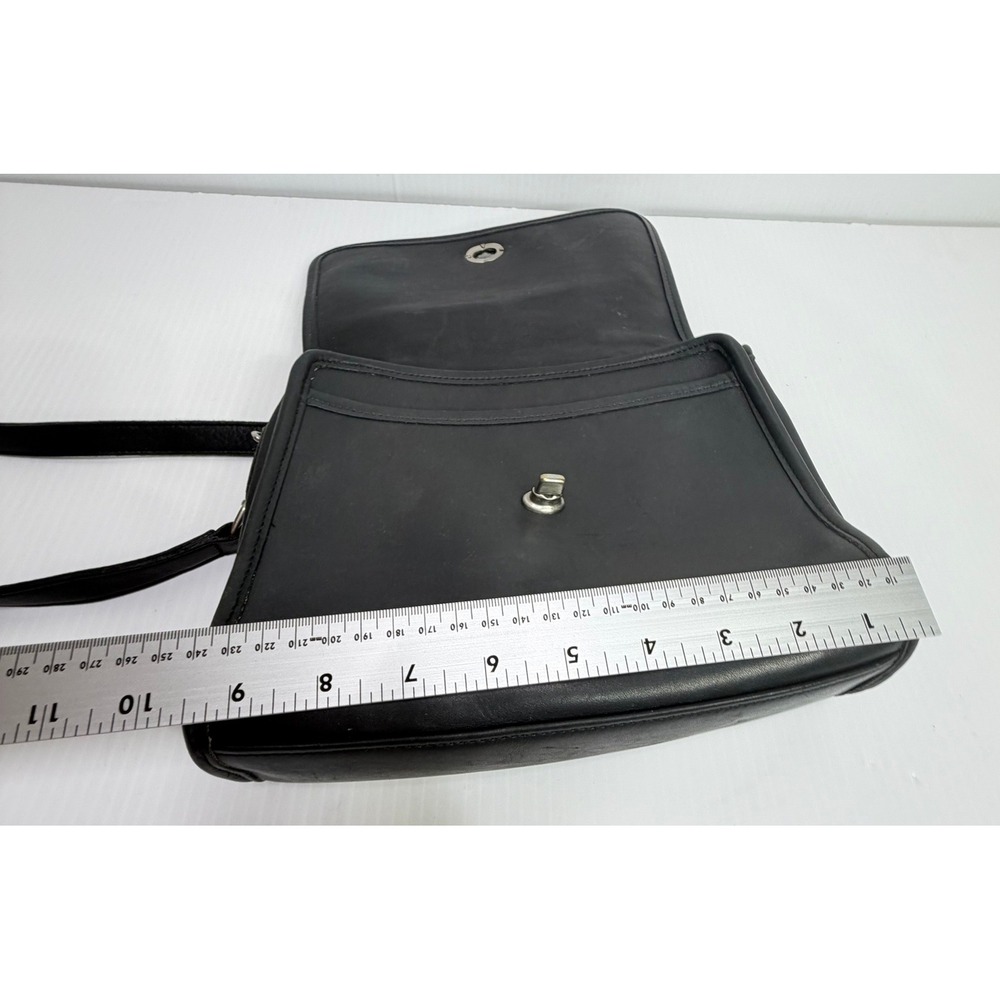 Vintage Coach Station Bag 9870 Black Leather Crossbody Satchel Made USA - Picture 10 of 16